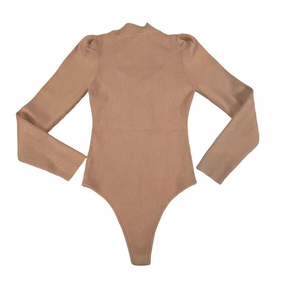 ASTR The Label Bodysuit Womens Large Pink Long Sleeve Cutout Mock Neck Ribbed - Picture 13 of 13